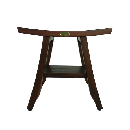 DecoTeak Satori 18" Teak Shower Bench Stool with Shelf Woodland Brown