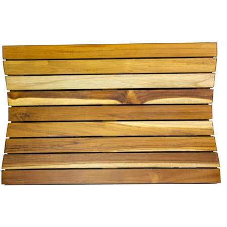 DecoTeak Eleganto 23" x 15" Teak Shower Mat Earthy Teak