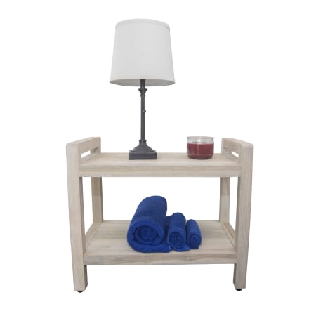 DecoTeak Oasis 3-Tier Solid Teak Corner Shower Shelf In Signature Woodland Brown Finish