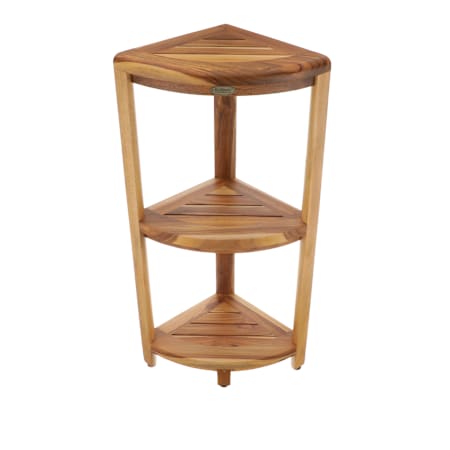 DecoTeak SnazzyCorner 17" 3-Tier Teak Shower Caddy Earthy Teak