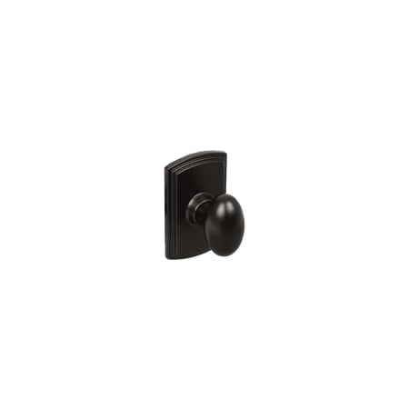 Delaney Italian Collection Canova Series Interior Door Knob Set with Full Interior Plate Black