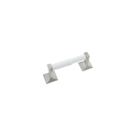 Delaney 300 Series Paper Holder with White Roller Satin Nickel