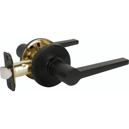 Delaney Tulina Passage Door Lever Set with Round Rose Black