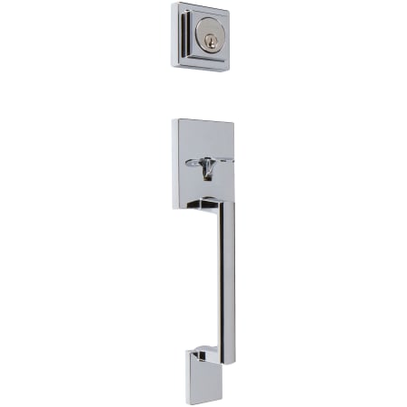 Delaney Avino Sectional Single Cylinder Keyed Entry Handleset with Kira Interior Lever Polished Chrome