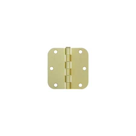 Delaney 4 Inch x 4 Inch Plain Bearing 5/8 Inch Radius Corner Mortise Hinge - Pair Dull Brass
