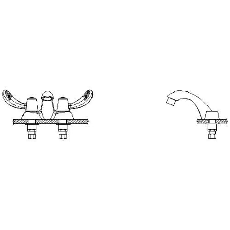 Delta Double Handle 1.5GPM Bathroom Faucet with Hooded Blade Handles Vandal Resistant Aerator and Temperature Indicators from the Commercial Series Chrome