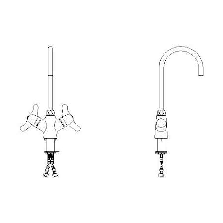 Delta Double Handle 1 GPM Ceramic Disc Single Hole Mount Bathroom Faucet with Lever Handles and 10-13/32" Smooth End Gooseneck Spout from the Commercial Series Chrome