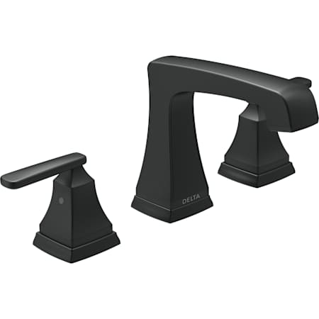 Delta Ashlyn 1.2 GPM Widespread Bathroom Faucet with Push Pop-Up Drain Assembly Matte Black