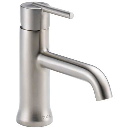 Delta Trinsic Single Hole Bathroom Faucet with Optional Base Plate - Less Drain Assembly Brilliance Stainless