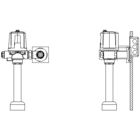 Delta 1-1/2" Top Spud Hardwire Dual Flush Motion Activated Water Closet Flush Valve with 11-1/2" Maximum Height and Factory Set 1.6GPF Adjustable Flush from the Commercial Series Chrome