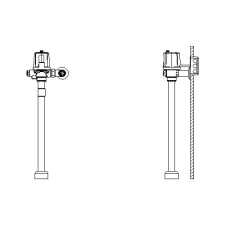 Delta 1-1/2" Top Spud Dual Flush Motion Activated Hardwire Water Closet Flush Valve with 24" Height and 1.6GPF Adjustable Flush from the Commercial Series Chrome