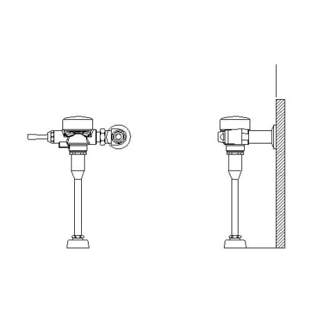 Delta 3/4" Top Spud Urinal Flush Valve to Fit Sloan / Zurn Flush Valves with 13" Height and Factory Set 0.5GPF Adjustable Flush from the Commercial Series Chrome