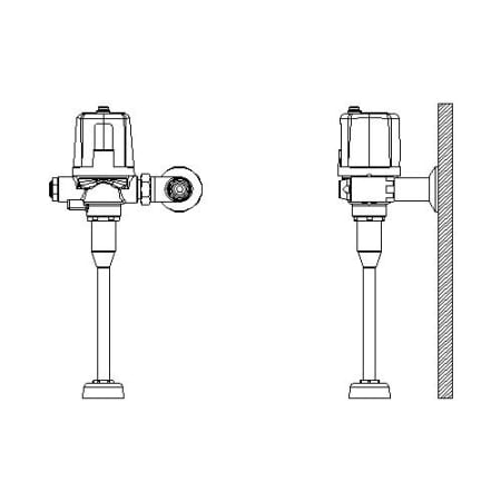 Delta 3/4" Top Spud Motion Activated Urinal Flush Valve with 13" Height and Factory Set 0.13 GPF from the Commercial Series Chrome