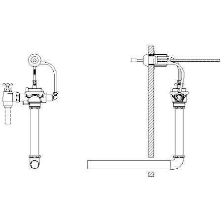 Delta 1-1/2" Back Spud Prison Water Closet Flush Valve with Factory Set 1.6GPF Adjustable Flush and Handle Activator from the Commercial Series Chrome