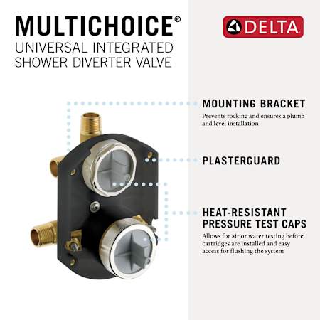 Delta R22000-WS Multichoice Shower Only Universal Rough In with Three ...