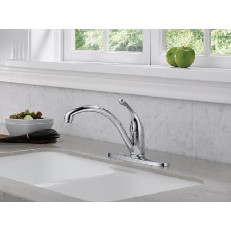 Delta-140-WE-DST-Installed Faucet in Chrome