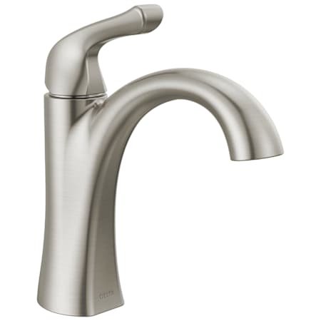 Delta Arvo 1.2 GPM Single Hole Bathroom Faucet with Pop-Up Drain Assembly SpotShield Brushed Nickel