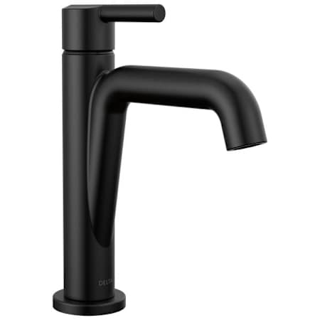 Delta Nicoli 1.2 GPM Single Hole Bathroom Faucet with Push Pop-Up Drain Assembly Matte Black