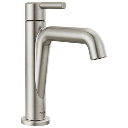 Delta Nicoli 1.2 GPM Single Hole Bathroom Faucet with Push Pop-Up Drain Assembly Brilliance Stainless
