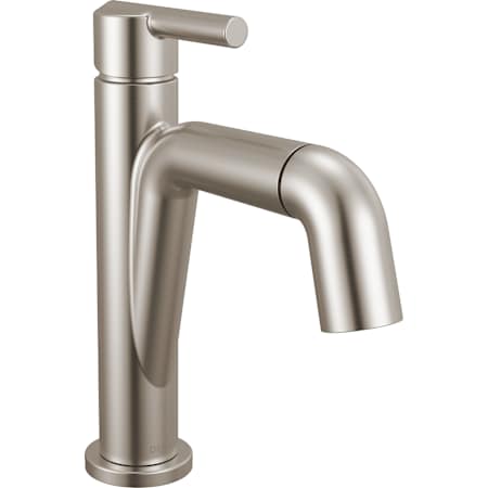 Delta Nicoli 1.2 GPM Single Hole Bathroom Faucet with Pull Down Spout and Push Pop-Up Drain Assembly Brilliance Stainless