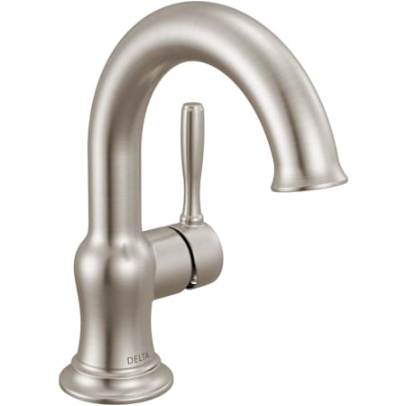 Delta Roe 1.2 GPM Single Hole Bathroom Faucet with Push Pop-Up Drain Assembly Briliance Stainless