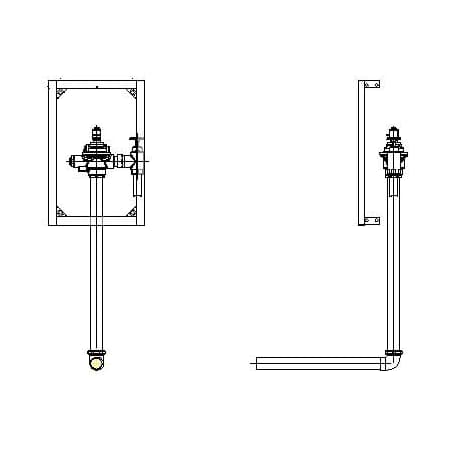 Delta Commercial 1-1/2" Rear Spud Concealed Electronic Flush Valve with Field Adjustable 1.27 GPF to 6.6 GPF - Less Trim Chrome
