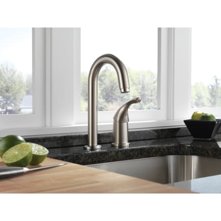 Delta-1903-DST-Installed Faucet in Brilliance Stainless