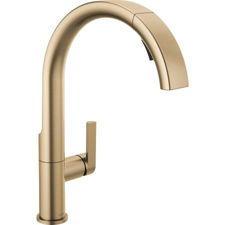 Delta Keele 1.8 GPM Single Hole Pull Down Kitchen Faucet MagnaTite and Touch-Clean Technology Champagne Bronze