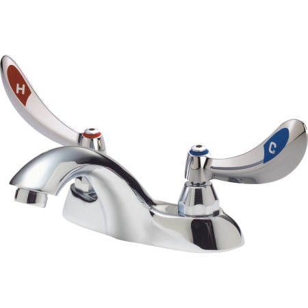 Delta Double Handle 0.5GPM Bathroom Faucet with Blade Handles and Temperature Indicators from the Commercial Series Chrome