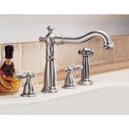 Delta-2256-DST-Installed Faucet in Brilliance Stainless