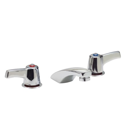 Delta Double Handle 1.5GPM Ceramic Disc Widespread Bathroom Faucet with Lever Blade Handles and Antimicrobial by AgION from the Commercial Series Chrome