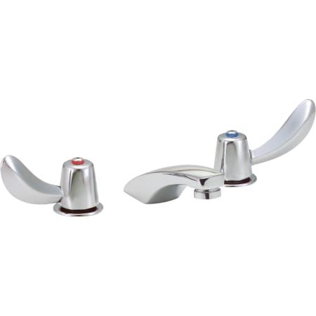 Delta Double Handle 1.5GPM Ceramic Disc Widespread Bathroom Faucet with Hooded Blade Handles and Vandal Resistant Aerator from the Commercial Series Chrome