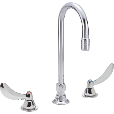 Delta Double Handle 1.5GPM Ceramic Disc Widespread Bathroom Faucet with Blade Handles Gooseneck Spout and Vandal Resistant Aerator from the Commercial Series Chrome
