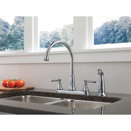 Delta-2497LF-Installed Faucet in Arctic Stainless