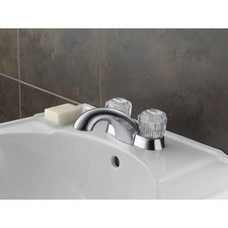 Delta-2502LF-Installed Faucet in Chrome