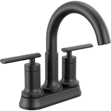 Delta Altado 1.2 GPM Centerset Bathroom Faucet with Push Pop-Up Drain Assembly Matte Black