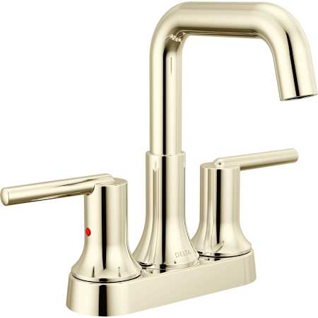 Delta Trinsic 1.2 GPM Centerset Bathroom Faucet with Push Pop-Up Drain Assembly Brilliance Polished Nickel