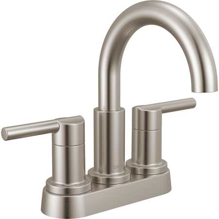 Delta Nicoli 1.2 GPM Centerset Bathroom Faucet with Push Pop-Up Drain Assembly Brilliance Stainless
