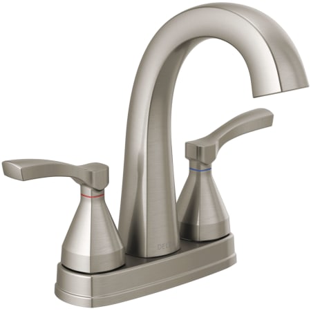 Delta Stryke 1.2 GPM Centerset Bathroom Faucet with Pop-Up Drain Assembly Brilliance Stainless