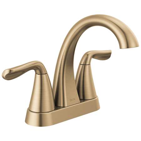 Delta Arvo 1.2 GPM Centerset Bathroom Faucet with Pop-Up Drain Assembly Champagne Bronze