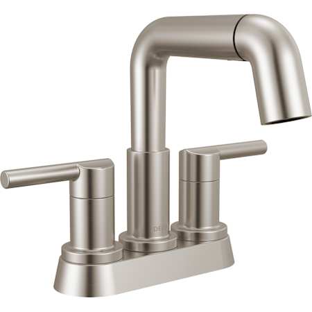 Delta Nicoli 1.2 GPM Centerset Bathroom Faucet with Pull Down Spout and Push Pop-Up Drain Assembly Brilliance Stainless