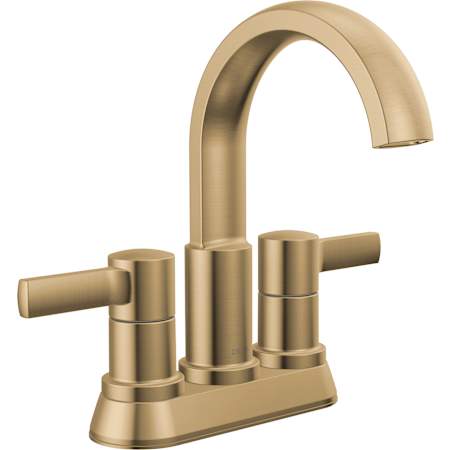 Delta Albion 1.2 GPM Centerset Bathroom Faucet with Push Pop-Up Drain Assembly Champagne Bronze
