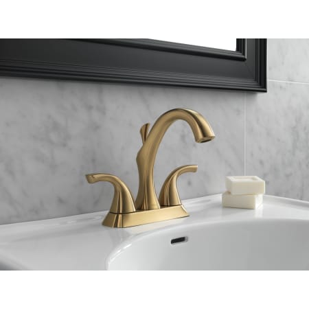 Delta-2592-MPU-DST-Installed Faucet in Champagne Bronze