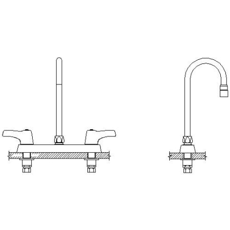 Delta Commercial Kitchen Faucet with Lever Handles Chrome