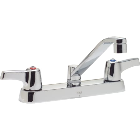 Delta Double Handle 1.5GPM Kitchen Faucet with Lever Blade Handles Wallform Swing Spout from the Commercial Series Chrome