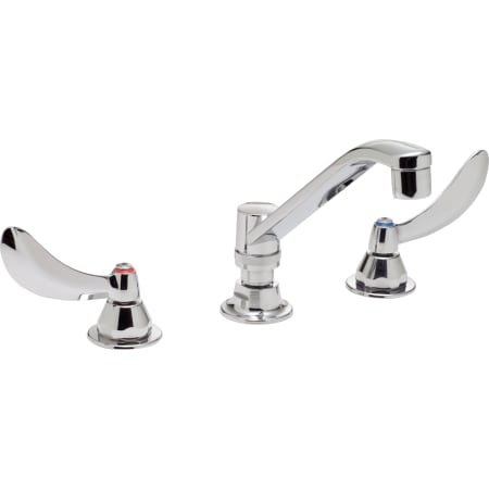 Delta Double Handle 1.5GPM Ceramic Disc Below Deckmount Kitchen Faucet with Blade Handles Wallform Swing Spout from the Commercial Series Chrome