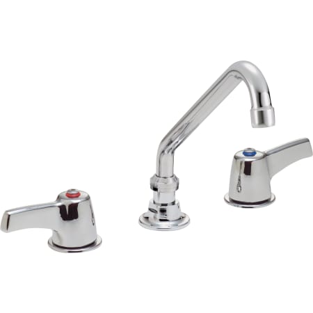 Delta Double Handle 1.5GPM Ceramic Disc Below Deckmount Kitchen Faucet with Lever Blade Handles and Tubular Swing Spout from the Commercial Series Chrome