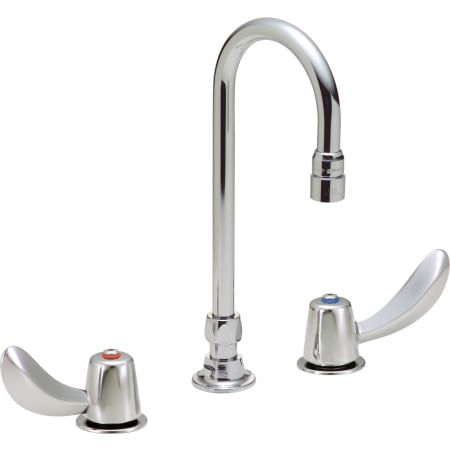 Delta Double Handle 1.5GPM Ceramic Disc Below Deckmount Kitchen Faucet with Hooded Blade Handles and Gooseneck Spout from the Commercial Series Chrome