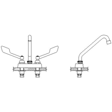 Delta Commercial Bar / Prep Faucet with Wrist Blade Handles Chrome
