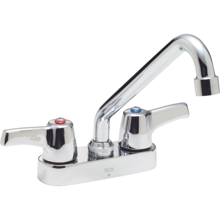 Delta Double Handle 1.5GPM Ceramic Disc Bathroom Faucet with Lever Blade Handles and 6" Tubular Swing Spout from the Commercial Series Chrome